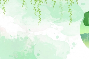 夏天雨季卡通小清新绿色banner