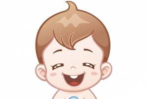 卡通手绘矢量卡通婴儿坐着孩