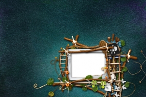 木纹扣子相框