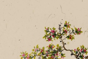 复古立绘花木素材背景图片
