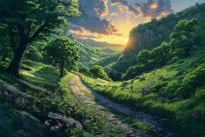 翠谷光径 山谷 小路 绿色植物 树林 4K风景壁纸 3840x2400
