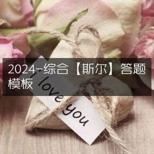 2024斯尔综合答题模板