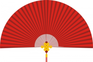 中国风红色扇子