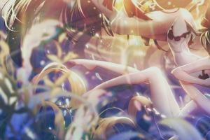水下唯美梦幻泳装女生3440x1440带鱼屏壁纸