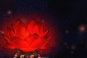 红色中国风荷花吊坠