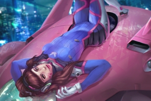 LOVE,D.Va游戏女神5K壁纸