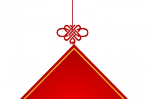 手绘红色福字中国结