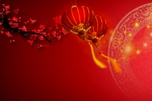 新年中国风红色海报背景