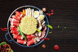 部队火锅冬天吃火锅黑色简约banner