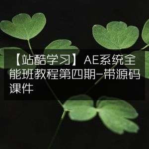 AE系统全能班第4期教程 - 站酷学习，含源码课件