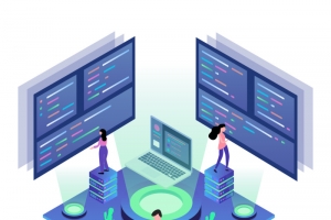 蓝色2.5D互联网科技元素高清PNG免扣设计素材免费下载