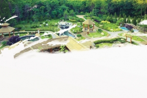 温泉初夏畅爽游海报设计背景素材