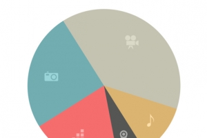 矢量饼形图高清PNG透明装饰元素PPT设计素材免费下载