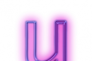 蓝紫色效果字母u