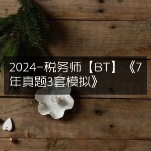 2024年税务师考试【BT】资料，《7年真题+3套模拟题》