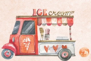 手绘卡通食物甜品banner