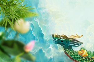 端午节中国风赛龙舟大气景色背景