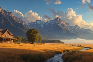 小河边的田野4K高清风景壁纸3840x2400免费下载