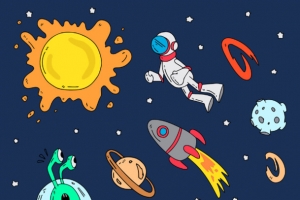 星空卡通背景可爱