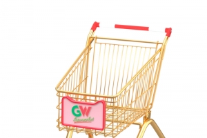 大促活动素材金色购物车PNG