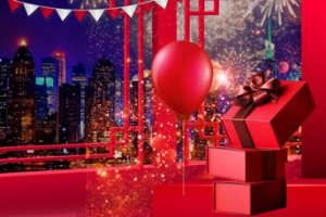 跨年大狂欢喜庆红色banner