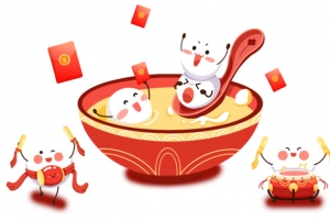 卡通元宵插画