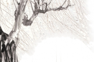 水墨艺术树枝创意节日清明