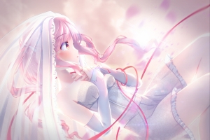 少女白色婚纱裙子4k动漫壁纸