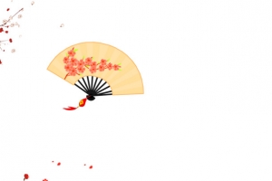 梅花，扇子，红色