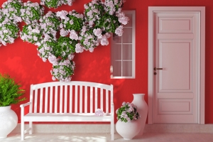 梦幻鲜花长椅房屋