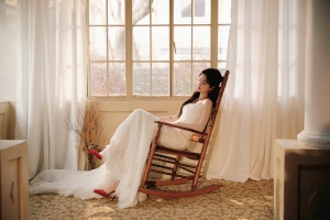 白鹿 居家 白色长裙子 5K美女壁纸