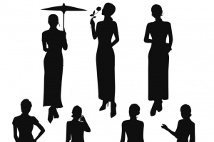 优雅女人旗袍民国风格人物免扣剪影