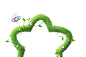 星型花草拱门免抠素材