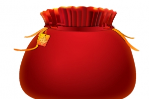 红色质感的福袋红包