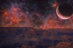 3840x2160 行星 山脉 风景 外星人 太空壁纸 背景