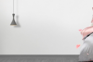 花瓣女士家纺促销简约灰色banner
