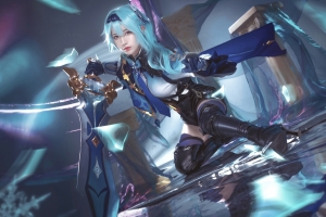 cosplay 原神 优菈 真人美女4k壁纸