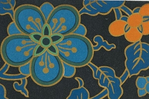 手绘怀旧蓝色花朵