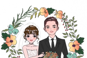 新郎新娘新人卡通婚礼小人14
