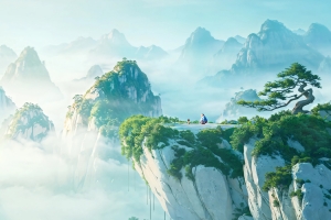 哪吒之魔童闹海唯美风景 太乙真人和哪吒平板电脑壁纸
