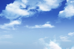 海浪蓝天白云夕阳