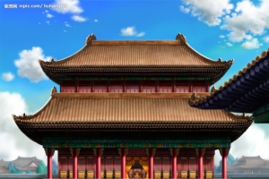 蓝天白云古建筑房子