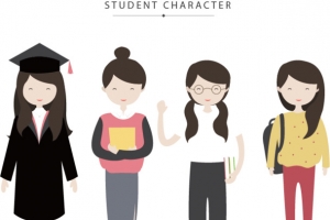 女学生卡通图