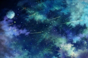 梦幻夜空下的流星雨海报背景