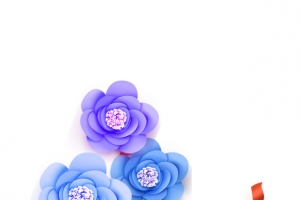 紫色花朵丝带