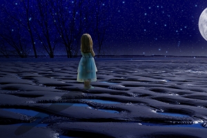 蓝色调夜晚星空