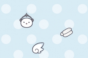 烤鸡热狗卡通圆点