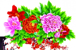 节日活动手绘画梅花