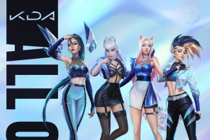 LOL英雄联盟KDA The Baddest 卡莎 伊芙琳 阿狸 阿卡丽4k壁纸