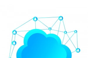 蓝色云平台高清PNG透明免扣设计素材免费下载